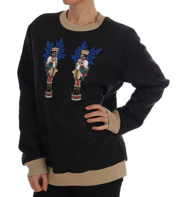 Dolce & Gabbana Enchanted Sequined Black Brocade Sweater - Elegance Online Limited