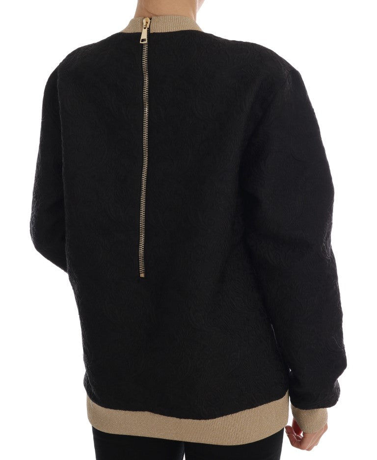Dolce & Gabbana Enchanted Sequined Black Brocade Sweater - Elegance Online Limited