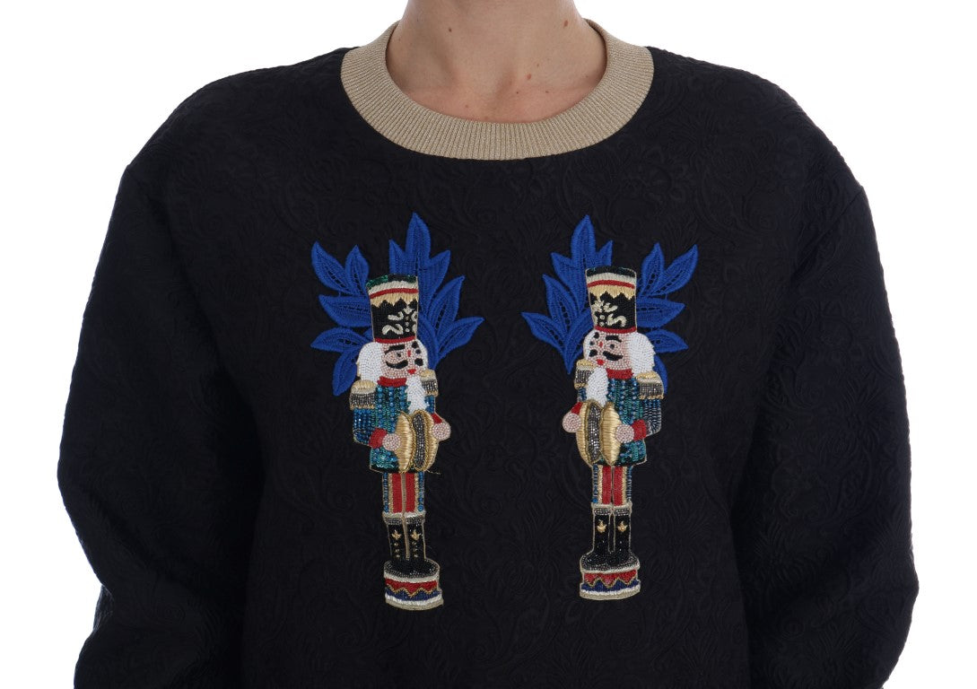 Dolce & Gabbana Enchanted Sequined Black Brocade Sweater - Elegance Online Limited