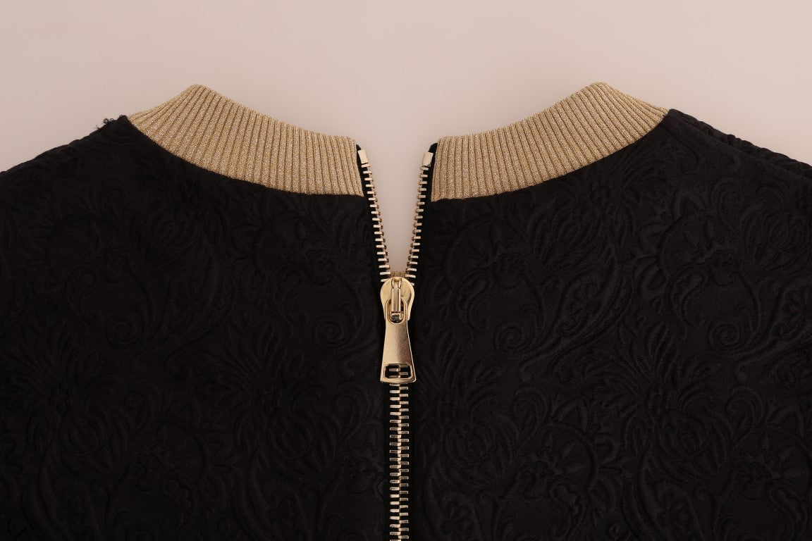 Dolce & Gabbana Enchanted Sequined Black Brocade Sweater - Elegance Online Limited