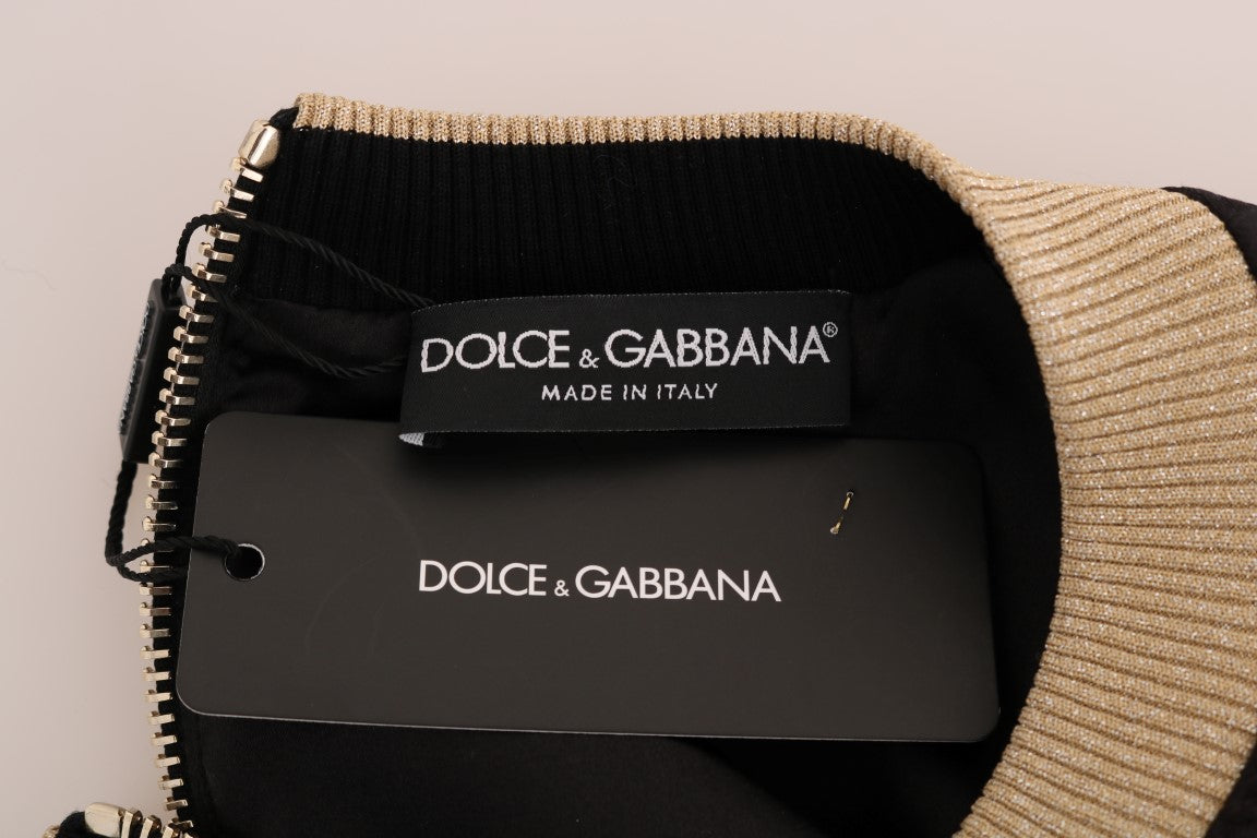 Dolce & Gabbana Enchanted Sequined Black Brocade Sweater - Elegance Online Limited