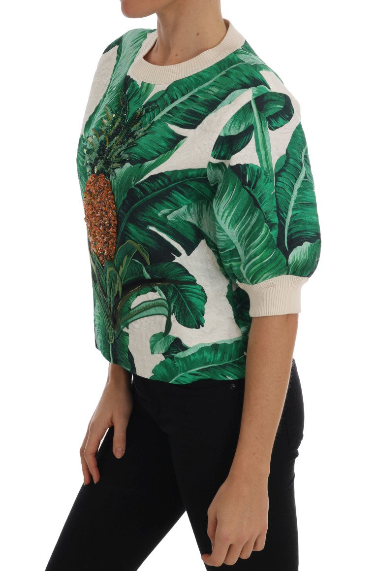 Dolce & Gabbana Suéter Con Lentejuelas Tropicales - Lush Greenery Edition