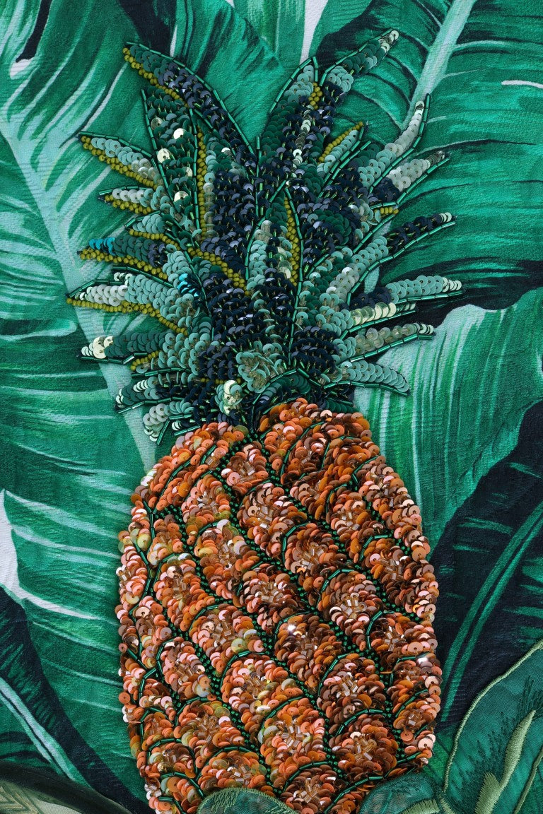 Dolce & Gabbana Suéter Con Lentejuelas Tropicales - Lush Greenery Edition