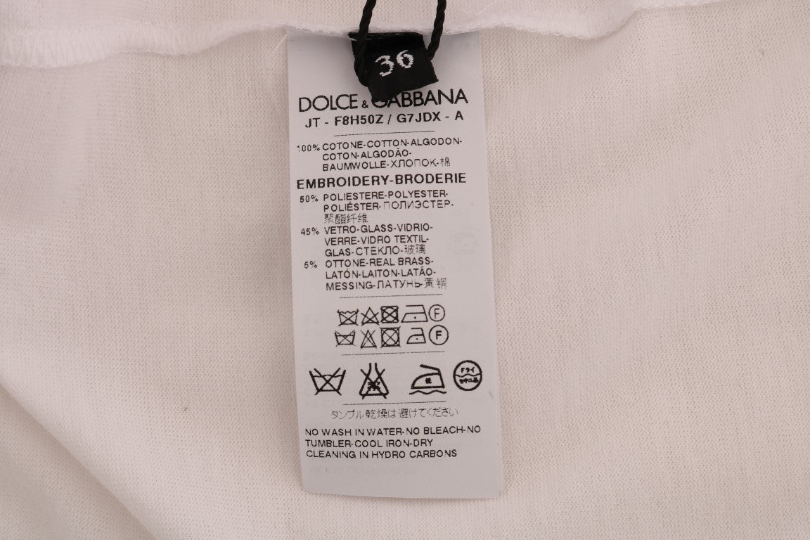 Dolce & Gabbana Camiseta De Algodón De Cuento De Hadas Con Lentejuelas