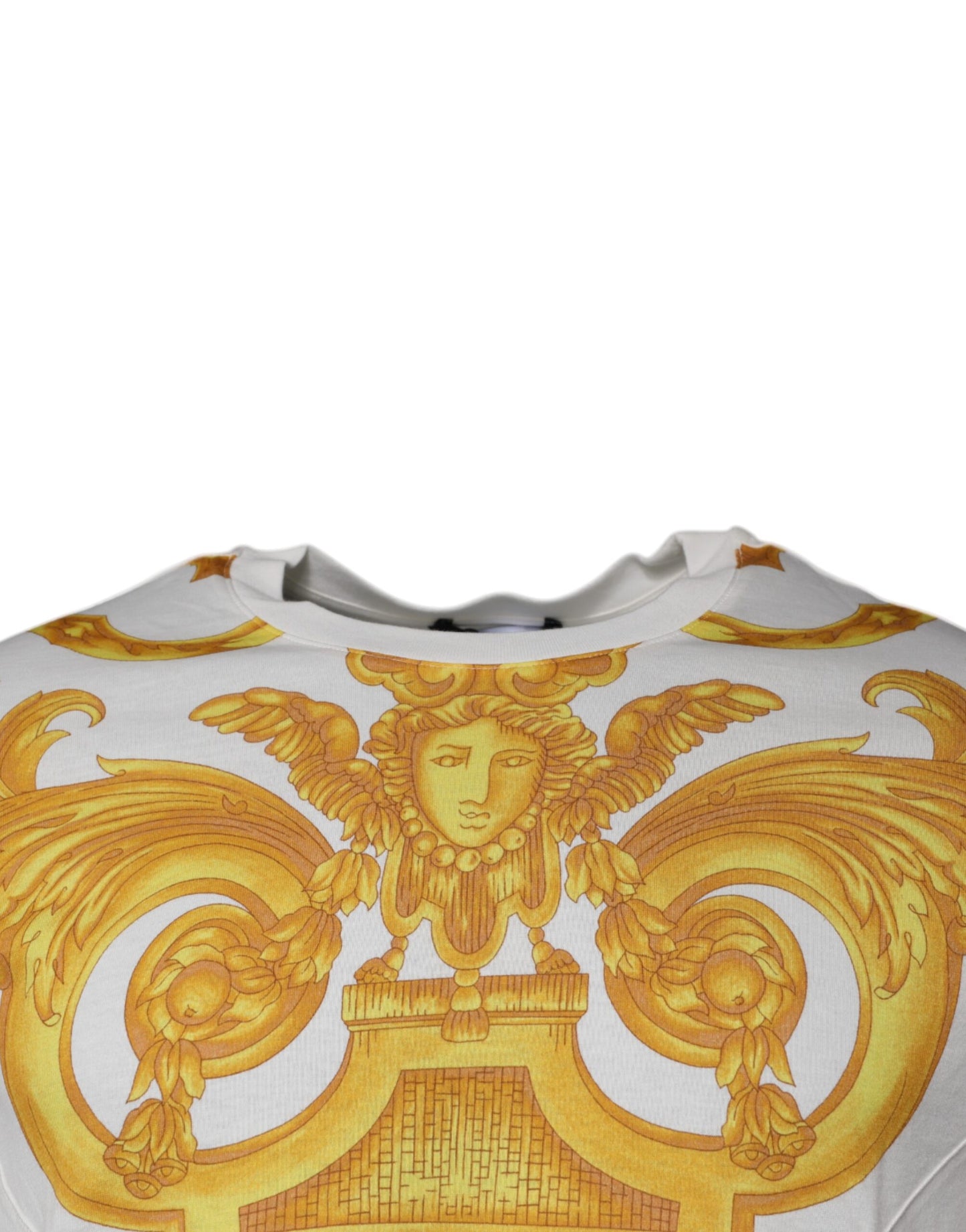 T-shirt ras du cou en coton blanc à imprimé Medusa Versace