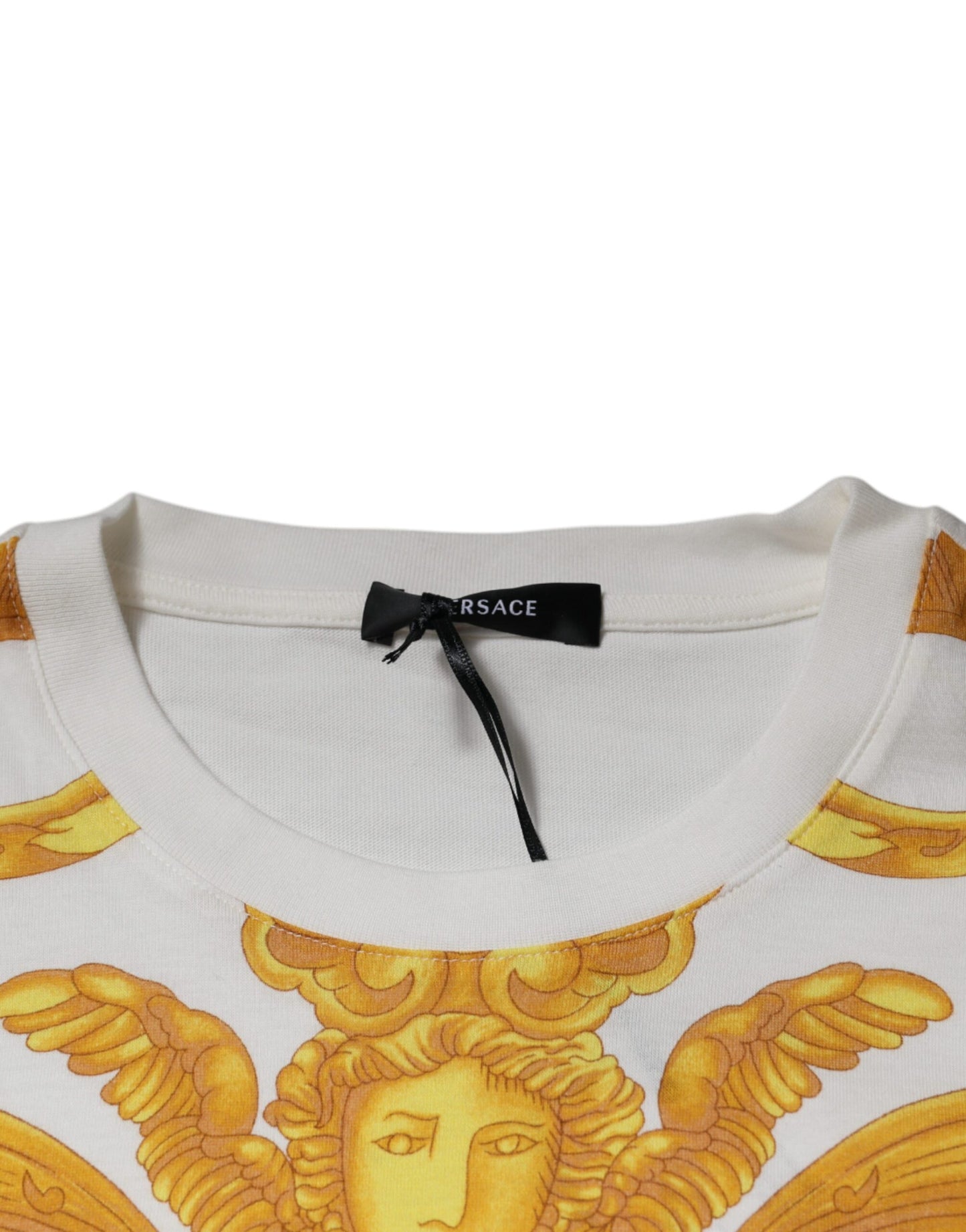 T-shirt ras du cou en coton blanc à imprimé Medusa Versace