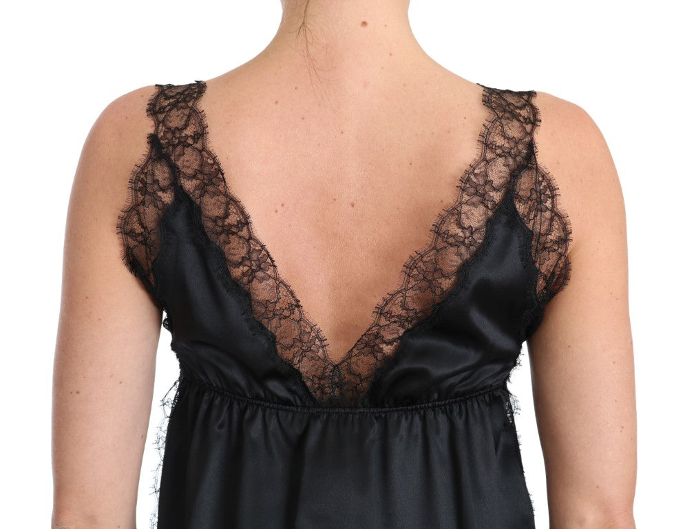Dolce & Gabbana Sultry Silk Blend Lingerie Top in Black - Elegance Online Limited