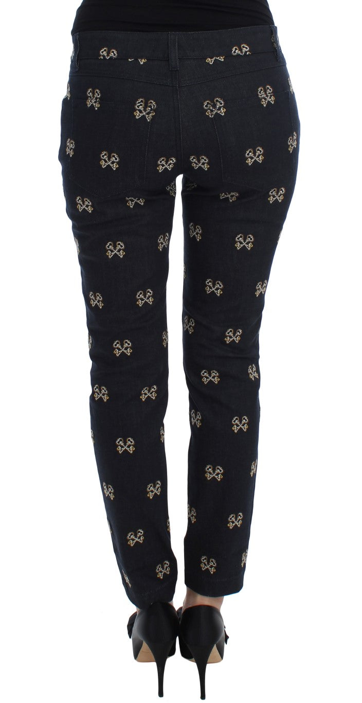 Dolce & Gabbana Elegant Embroidered Slim Fit Denim Jeans - Elegance Online Limited