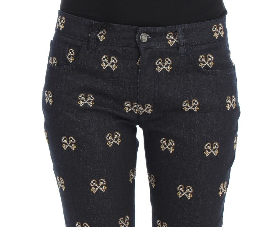 Dolce & Gabbana Elegant Embroidered Slim Fit Denim Jeans - Elegance Online Limited