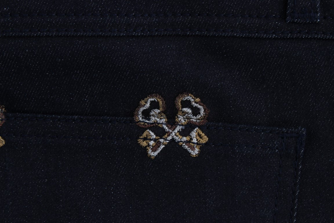 Dolce & Gabbana Elegant Embroidered Slim Fit Denim Jeans - Elegance Online Limited