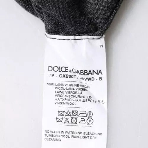 Suéter de cuello alto de punto de lana gris de Dolce & Gabbana
