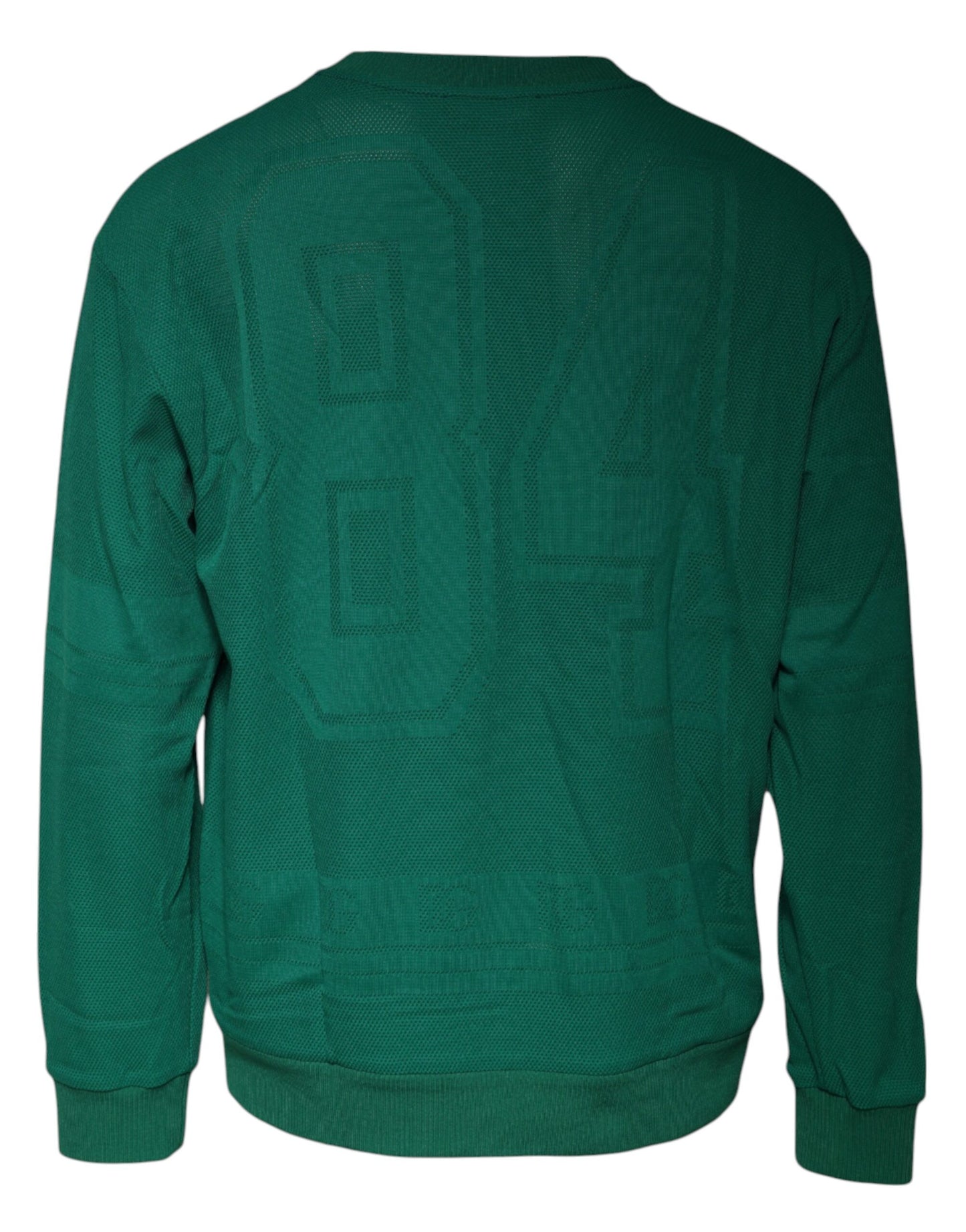 Suéter de cuello redondo de nailon con logotipo verde de Dolce & Gabbana