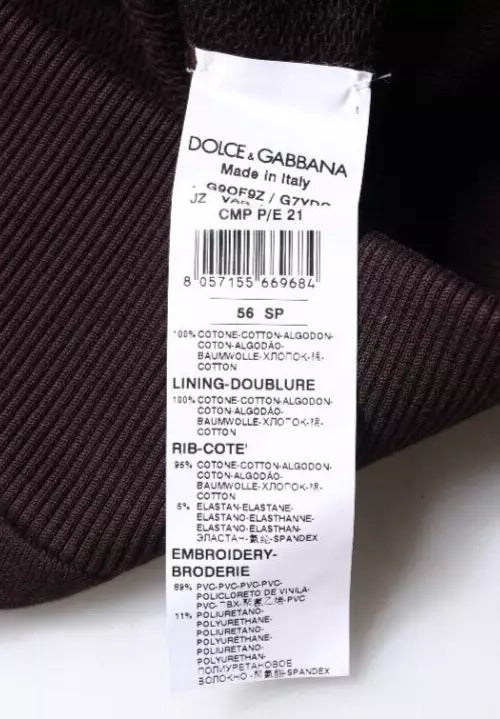 Sudadera con capucha de algodón marrón para hombre de Dolce & Gabbana