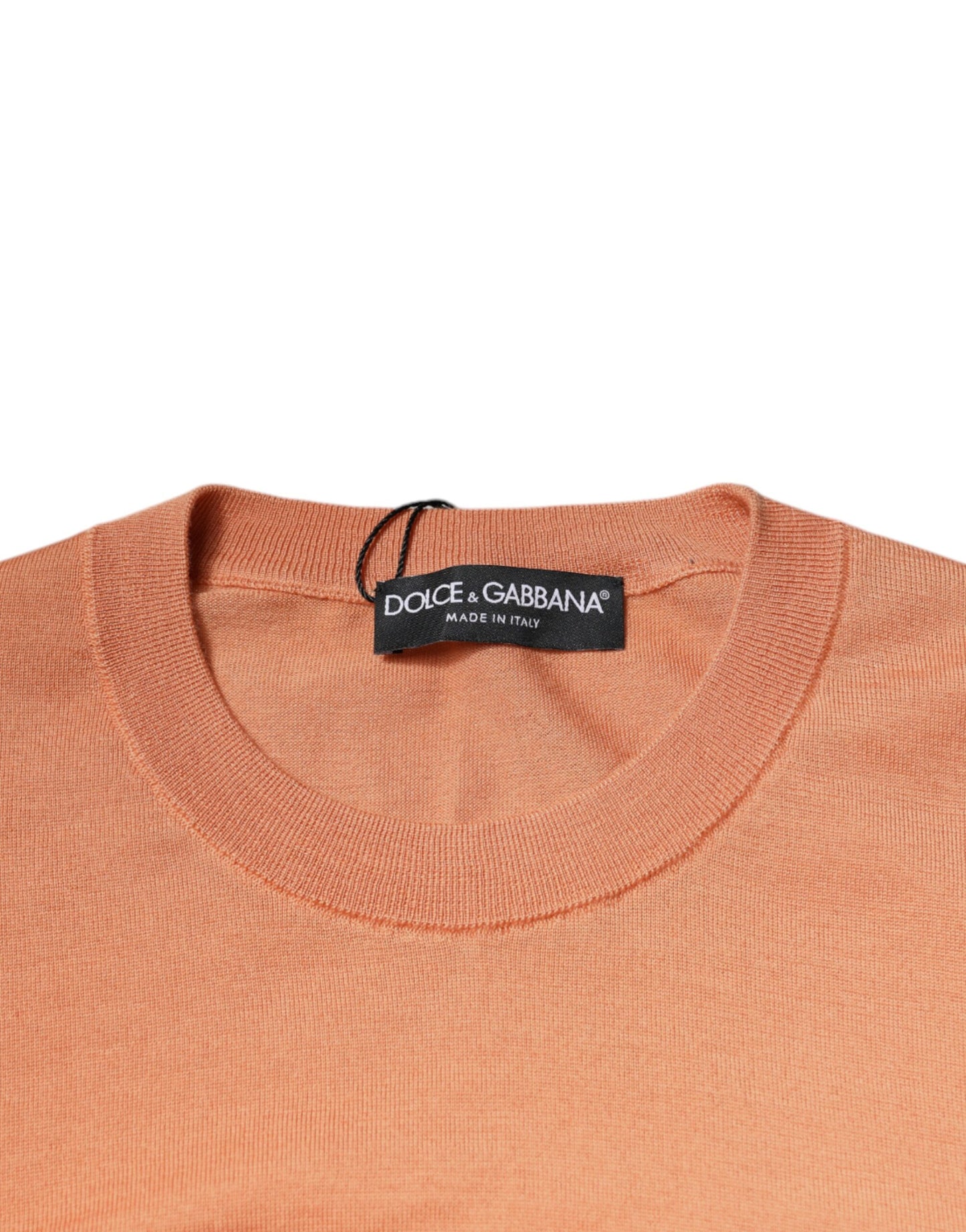 Suéter corto con cuello redondo de lana beige de Dolce & Gabbana