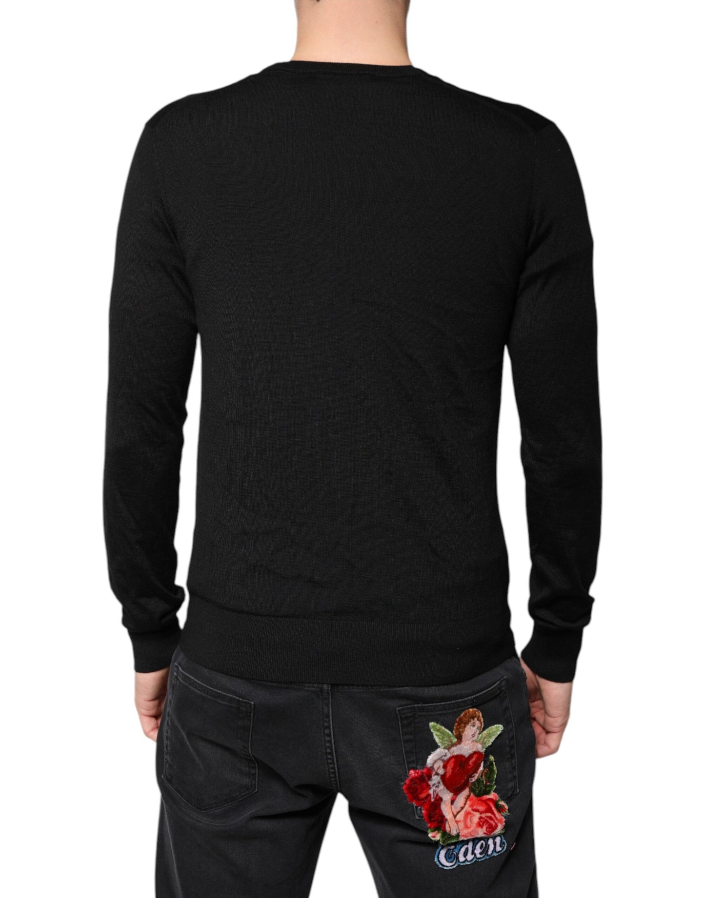 Dolce & Gabbana Suéter tipo cárdigan con botones de cachemir negro