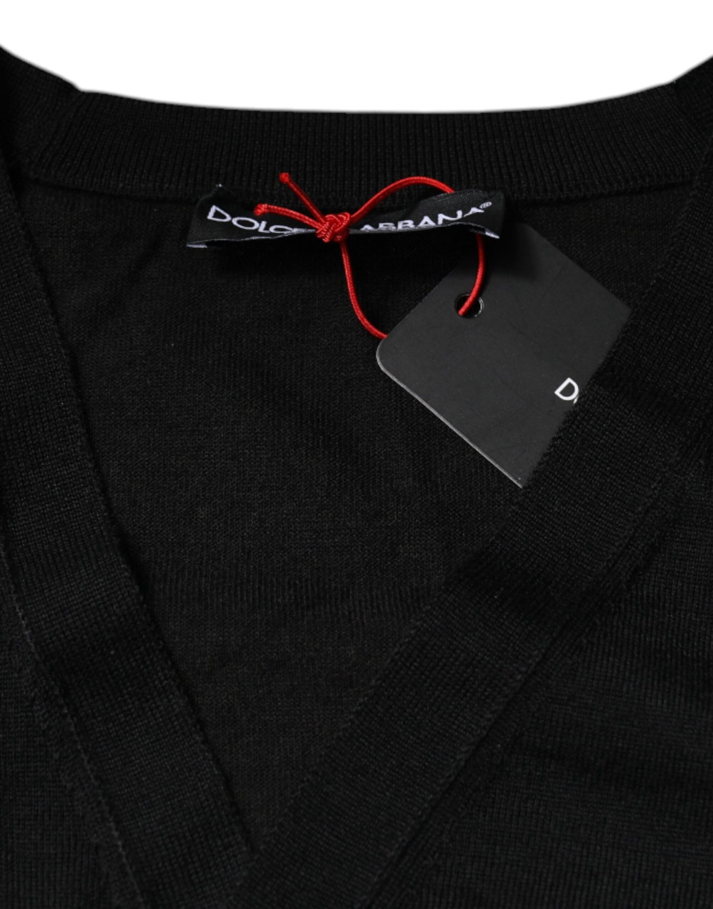 Dolce & Gabbana Suéter tipo cárdigan con botones de cachemir negro