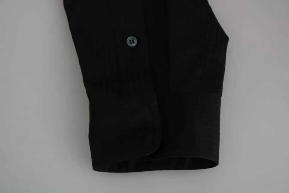 Chemise de pyjama en coton bleu à rayures Dolce & Gabbana