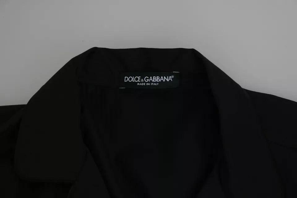 Chemise de pyjama en coton bleu à rayures Dolce & Gabbana