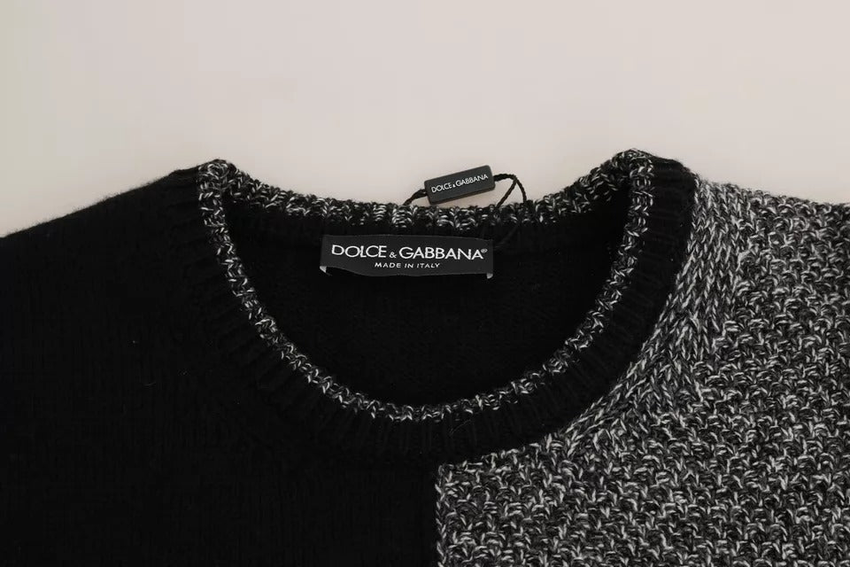 Suéter de punto de lana de cachemira con mono KING Knight multicolor de Dolce & Gabbana