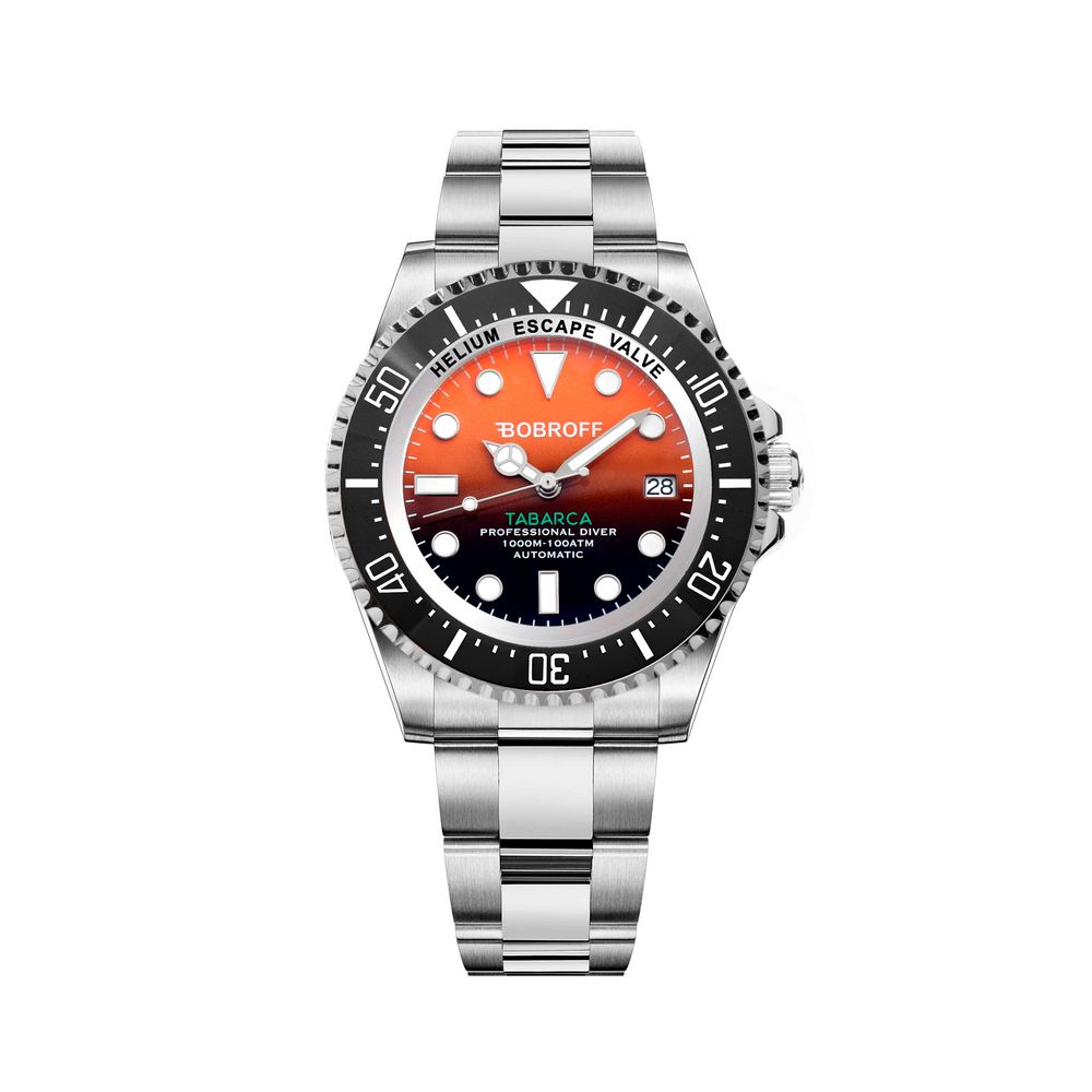 Reloj Bobroff de acero inoxidable plateado