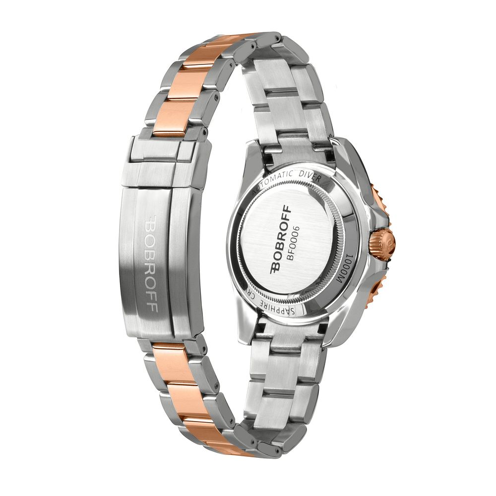 Reloj Bobroff de acero inoxidable plateado