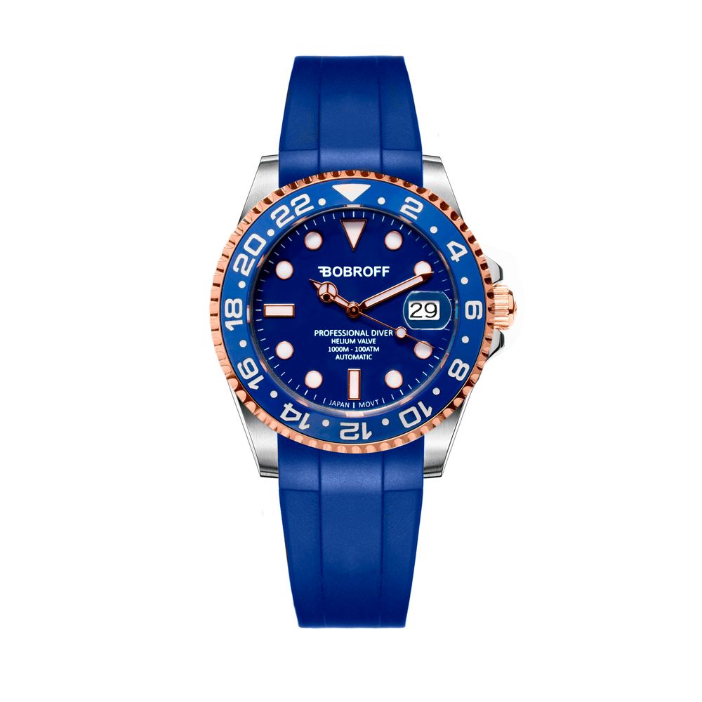 Reloj Bobroff de caucho negro
