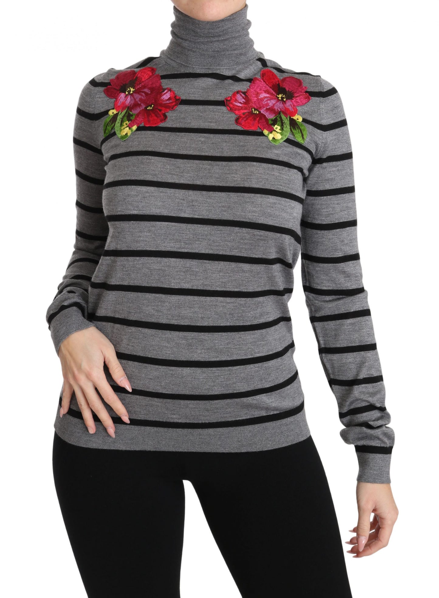 Dolce & Gabbana Elegant Embroidered Cashmere-Silk Sweater - Elegance Online Limited