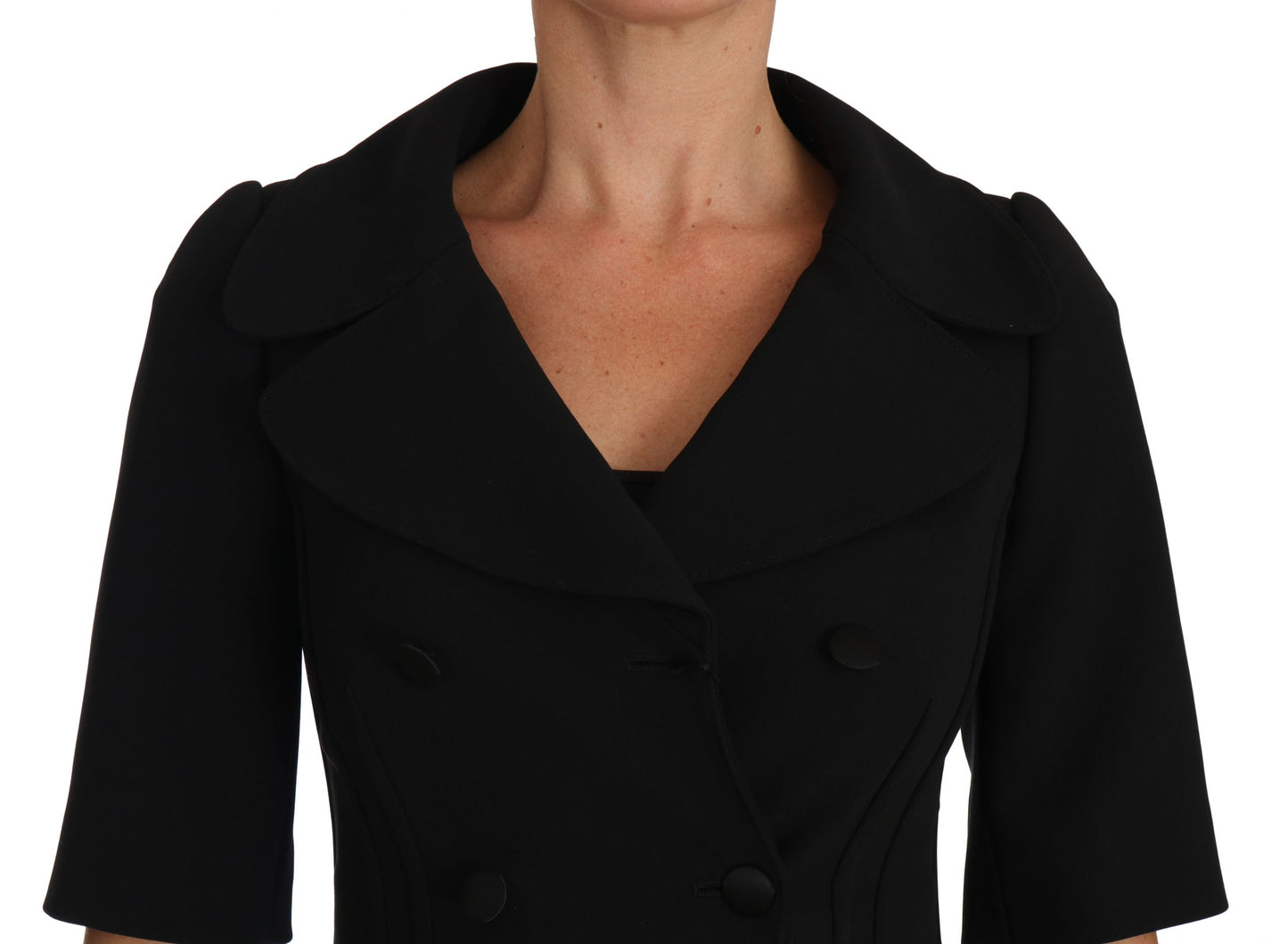 Dolce & Gabbana Elegant Black Cropped Wool Blazer - Elegance Online Limited