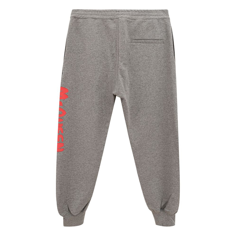 Pantalon en coton mélangé gris chic Alexander McQueen