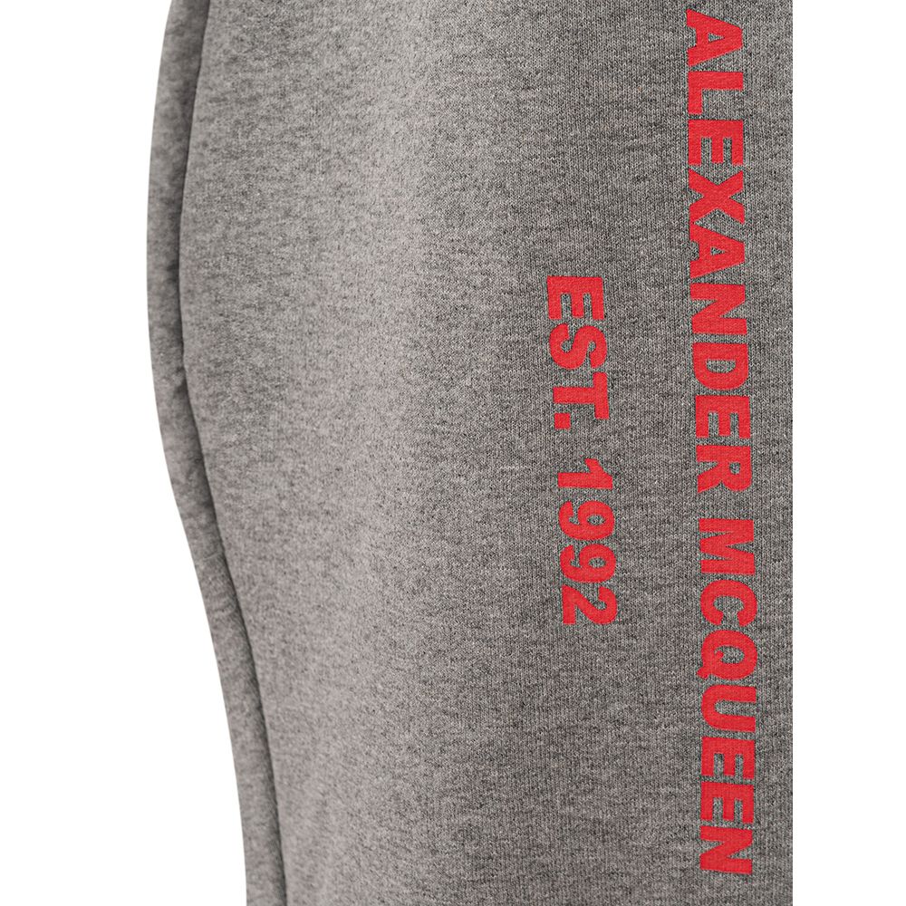 Pantalon en coton mélangé gris chic Alexander McQueen