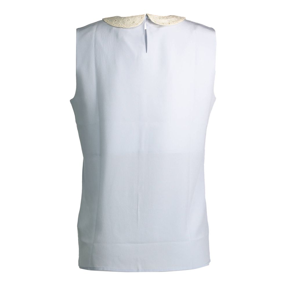 Top de seda azul claro para mujer de Gant