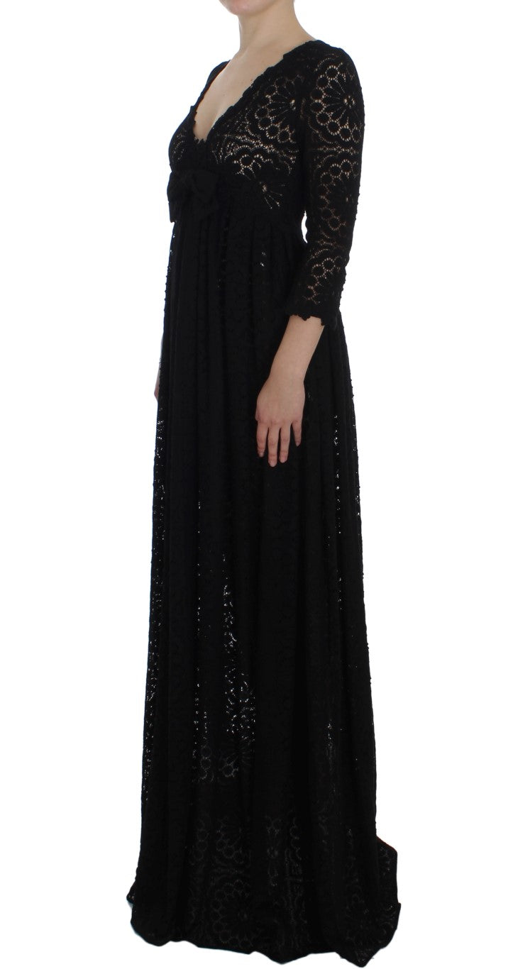 Dolce & Gabbana Elegant Floral Ricamo Maxi Dress - Elegance Online Limited