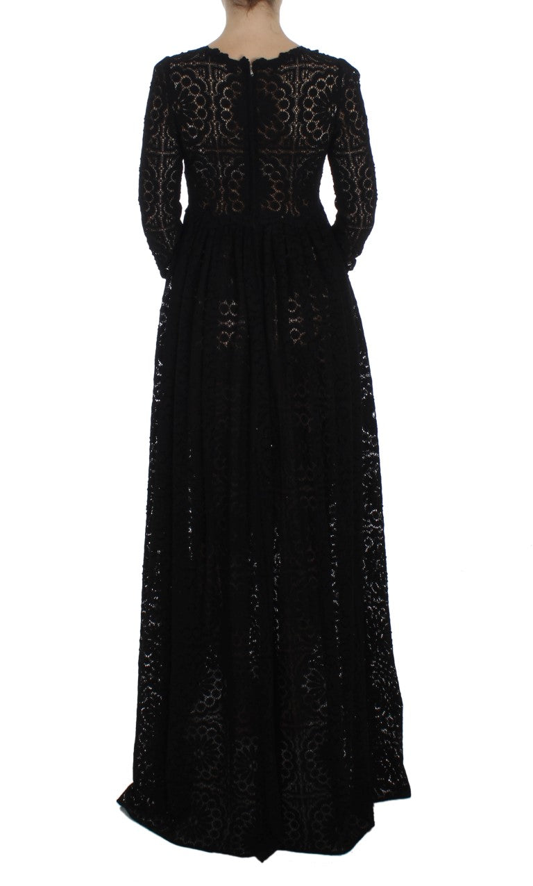 Dolce & Gabbana Elegant Floral Ricamo Maxi Dress - Elegance Online Limited
