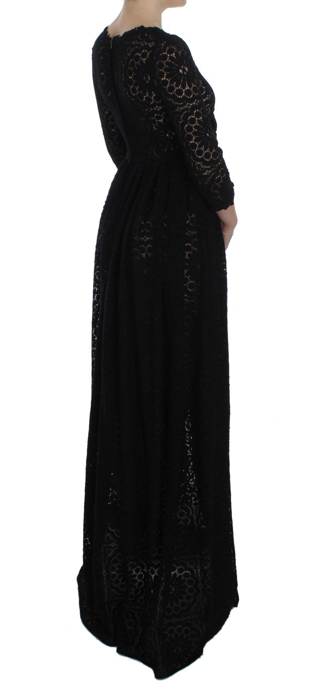 Dolce & Gabbana Elegant Floral Ricamo Maxi Dress - Elegance Online Limited