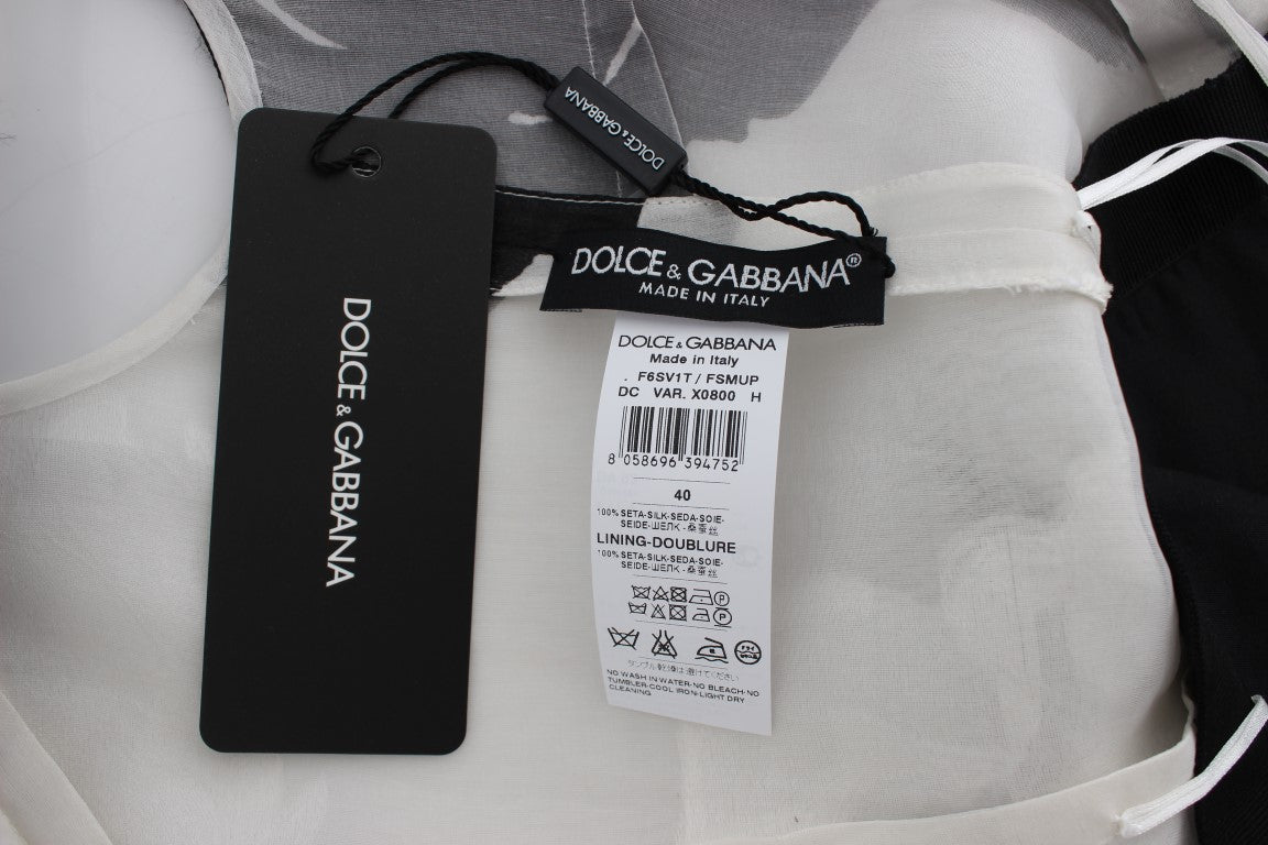 Dolce & Gabbana Elegant Floral Silk Full Length Dress - Elegance Online Limited