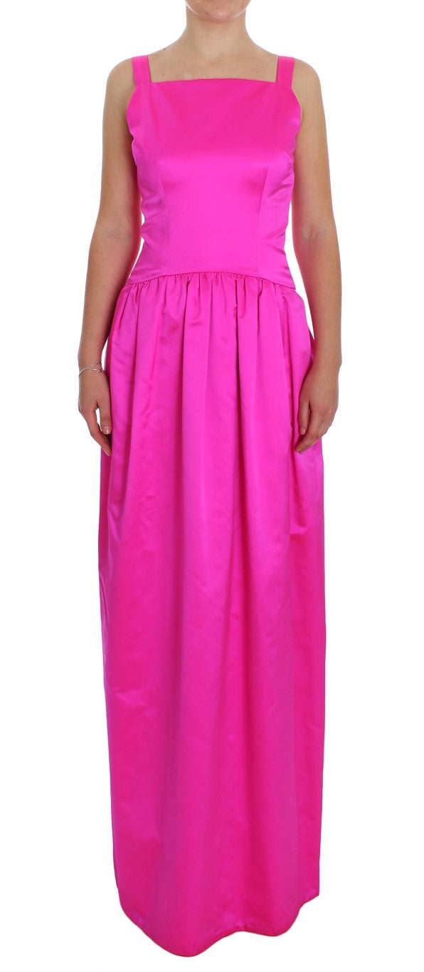 Dolce & Gabbana Elegant Silk Full Length Pink Sheath Dress - Elegance Online Limited