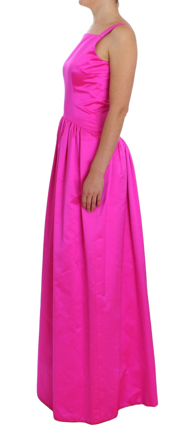 Dolce & Gabbana Elegant Silk Full Length Pink Sheath Dress - Elegance Online Limited