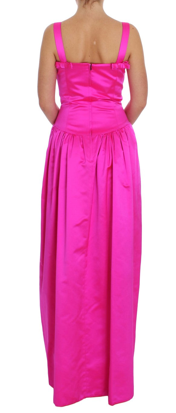 Dolce & Gabbana Elegant Silk Full Length Pink Sheath Dress - Elegance Online Limited