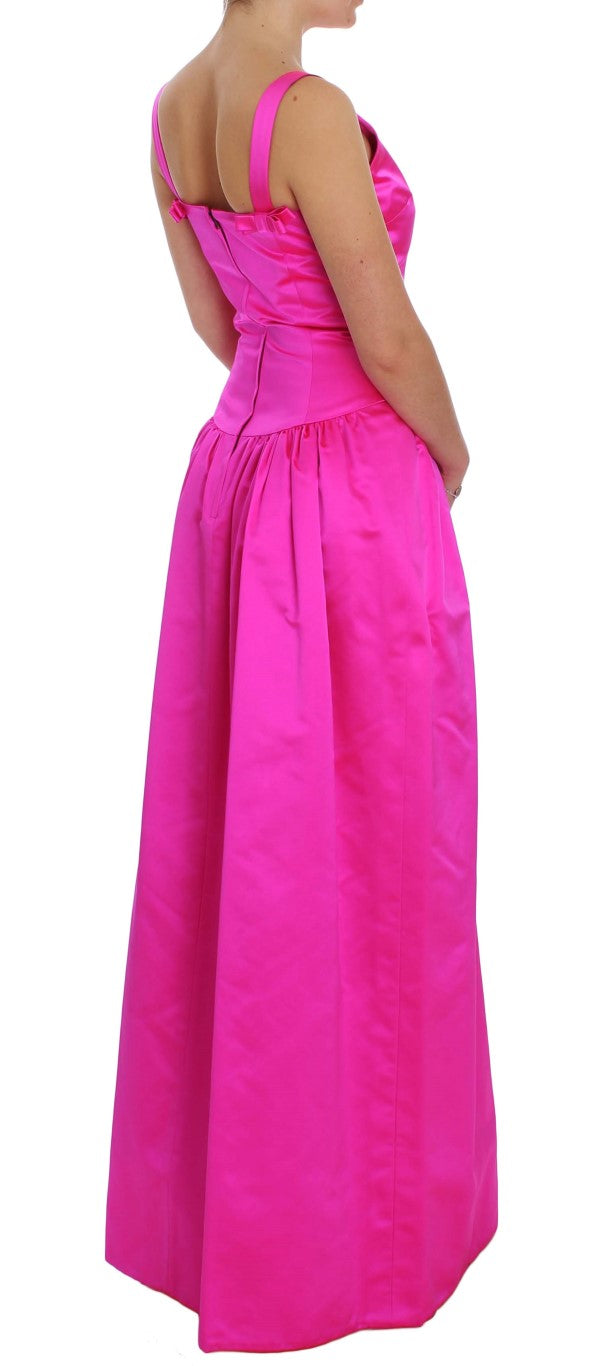 Dolce & Gabbana Elegant Silk Full Length Pink Sheath Dress - Elegance Online Limited