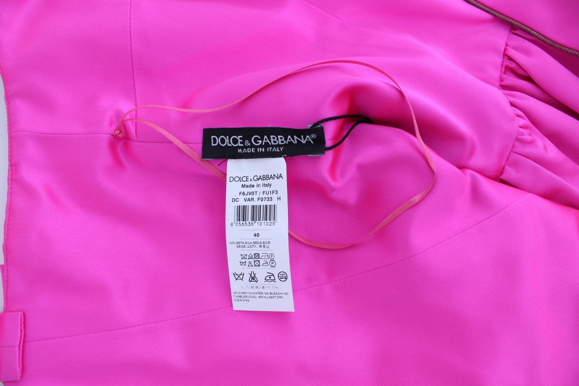 Dolce & Gabbana Elegant Silk Full Length Pink Sheath Dress - Elegance Online Limited