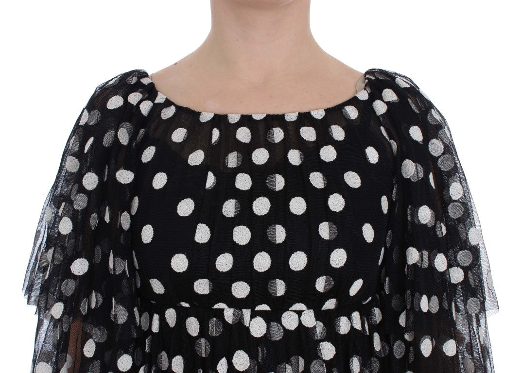 Dolce & Gabbana Elegant Polka Dotted Ruffled Dress - Elegance Online Limited