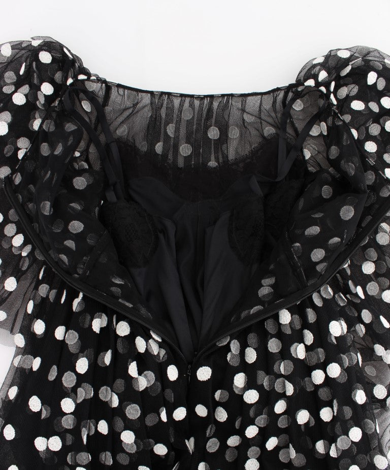 Dolce & Gabbana Elegant Polka Dotted Ruffled Dress - Elegance Online Limited