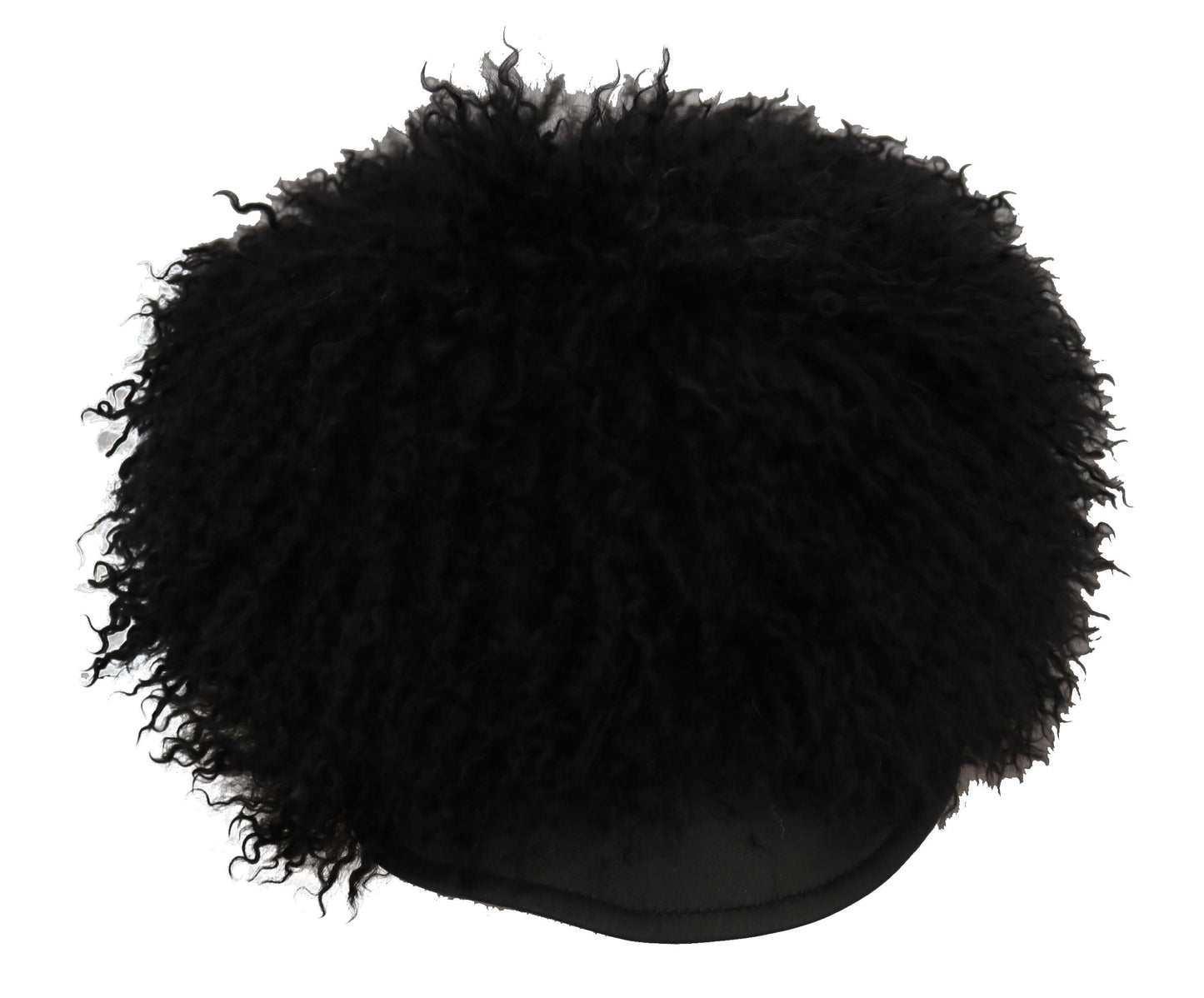 Dolce & Gabbana Chic Black Gatsby Cap in Tibet Lamb Fur - Elegance Online Limited