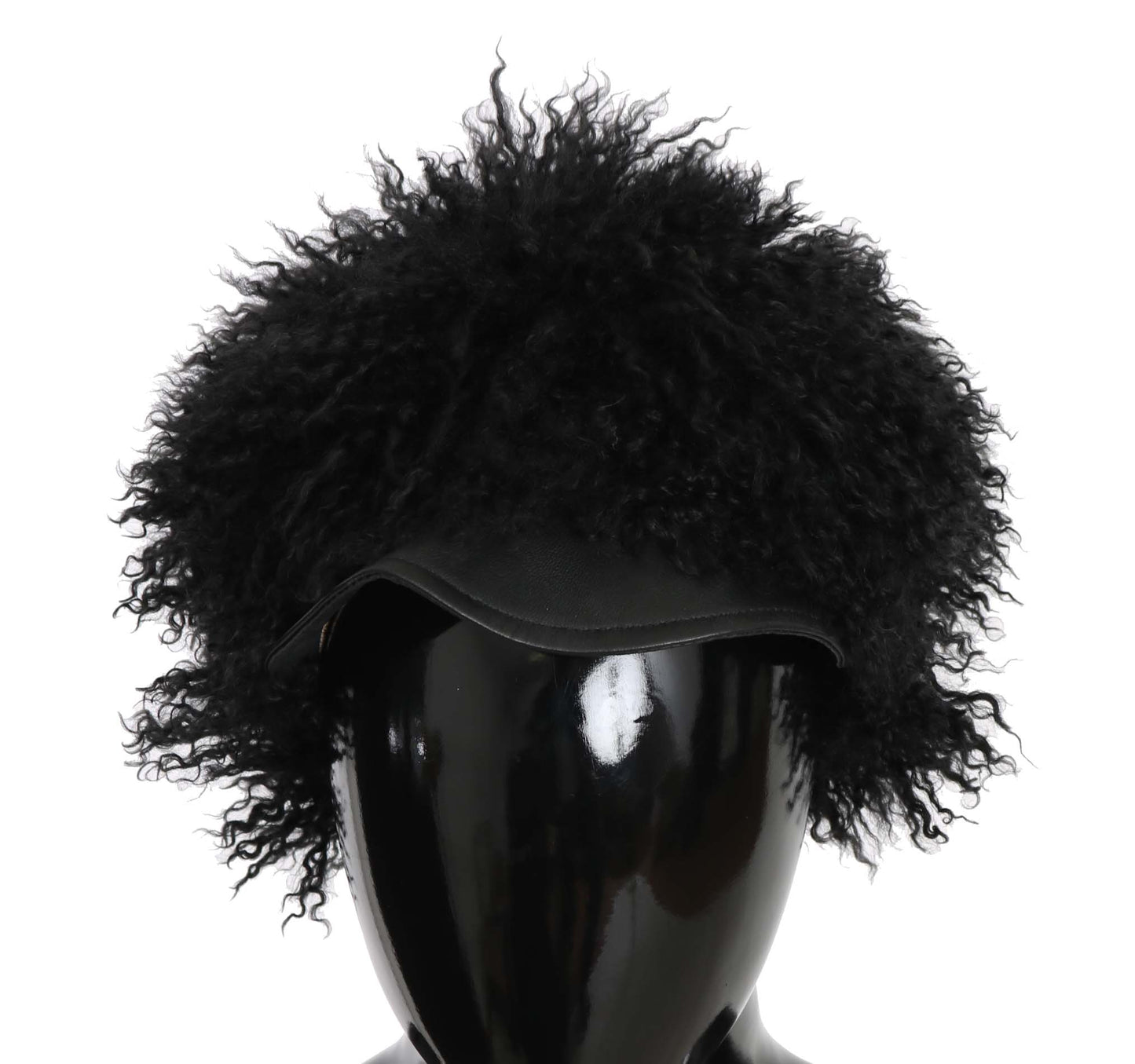 Dolce & Gabbana Chic Black Gatsby Cap in Tibet Lamb Fur - Elegance Online Limited