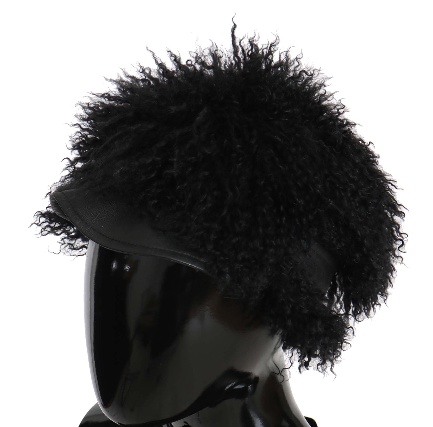 Dolce & Gabbana Chic Black Gatsby Cap in Tibet Lamb Fur - Elegance Online Limited