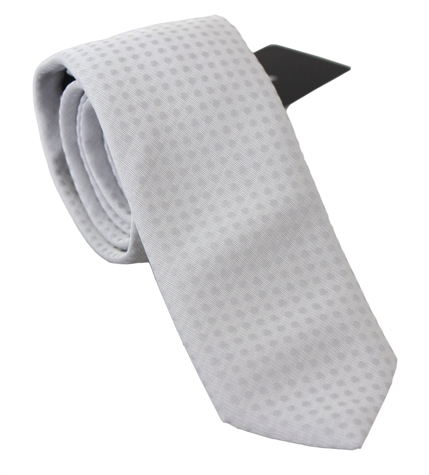 Dolce & Gabbana Elegant White Patterned Silk Blend Neck Tie - Elegance Online Limited