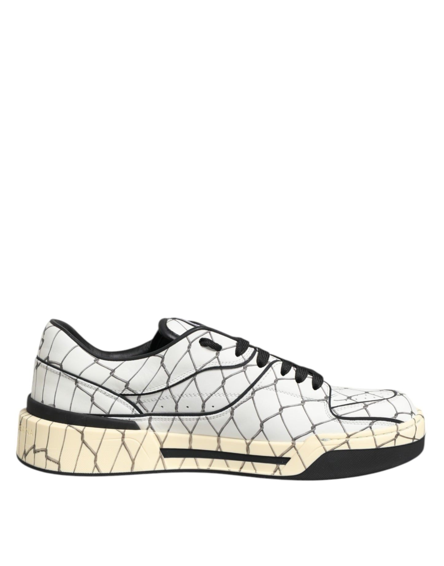 Dolce & Gabbana White Logo Print Low Top Men Sneakers Shoes