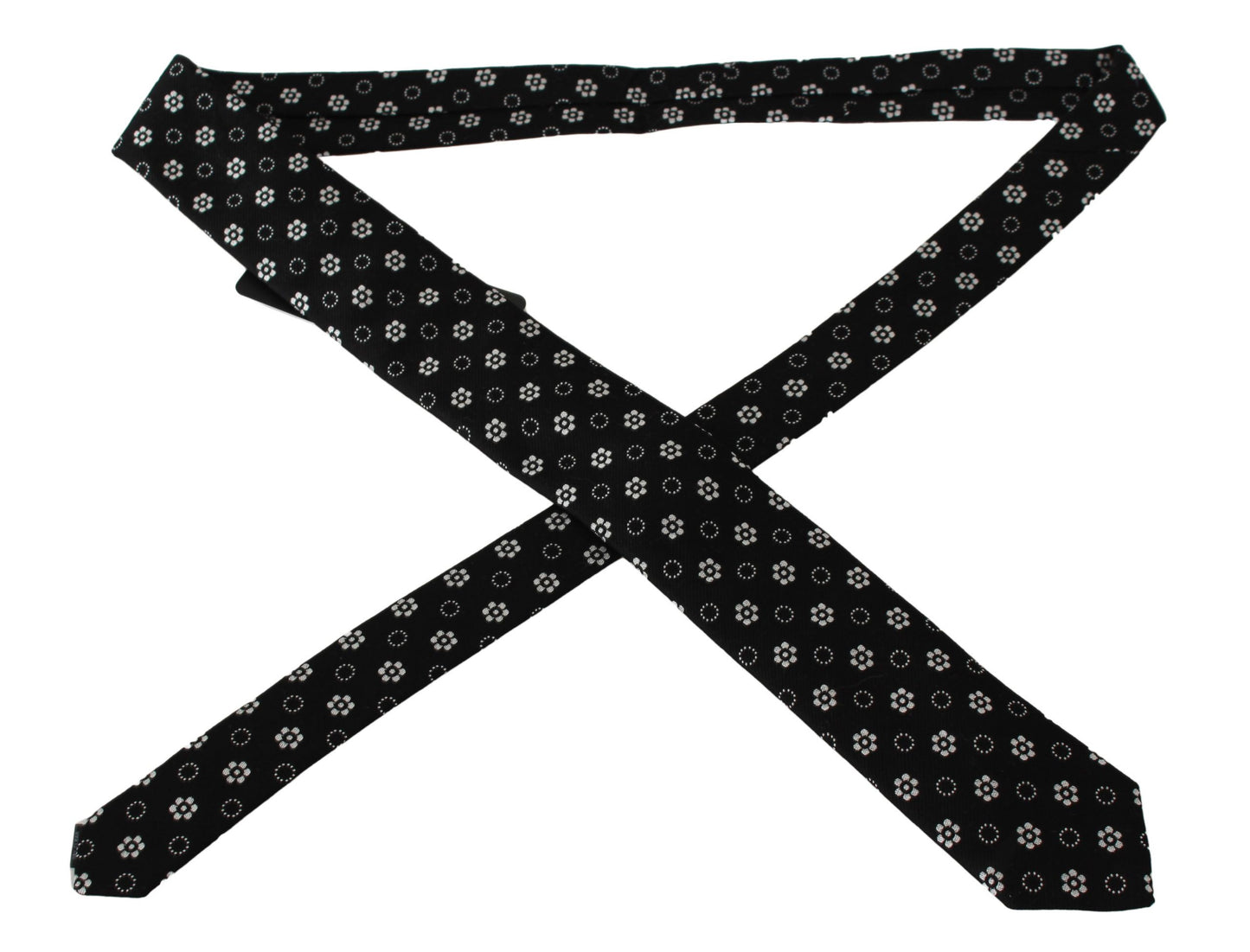 Dolce & Gabbana Elegant Black Floral Silk Necktie - Elegance Online Limited
