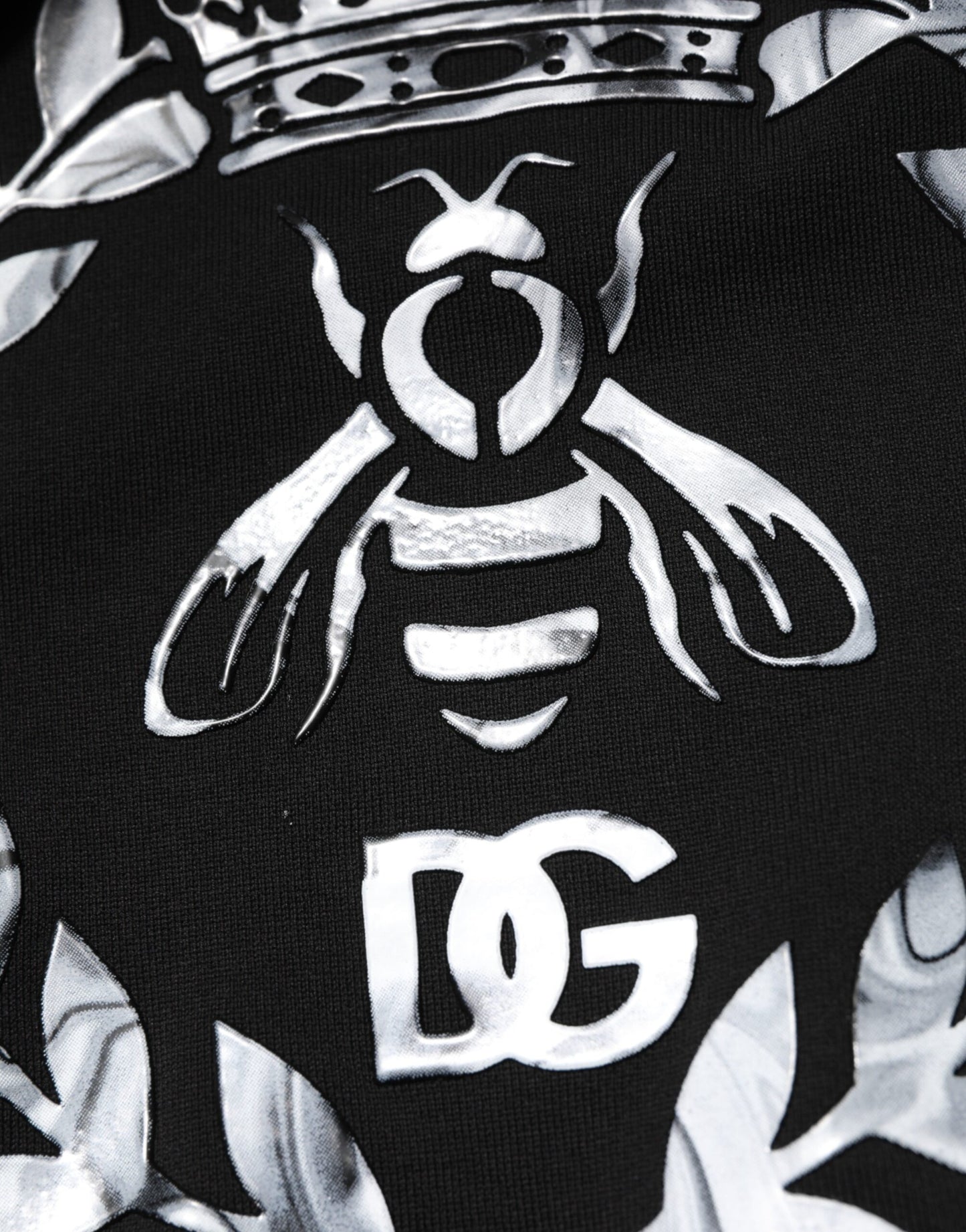 Dolce & Gabbana Black Cotton DG Logo Crew Sweatshirt Sweater