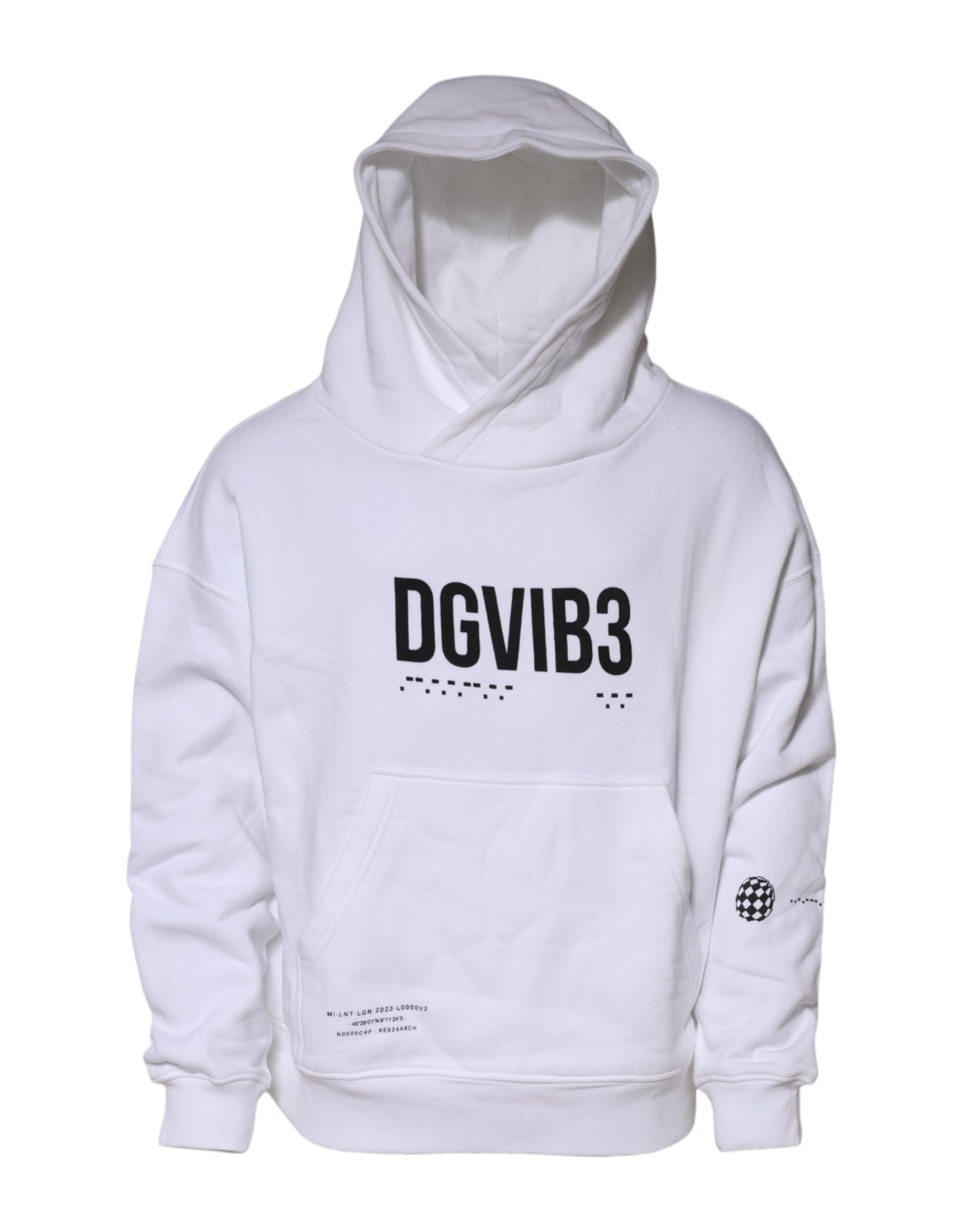 Dolce & Gabbana White DG Vib3 Hooded Men Sweatshirt Sweater